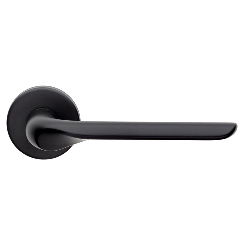 31013010 Deurkruk Chop op rond VIS rozet zwart