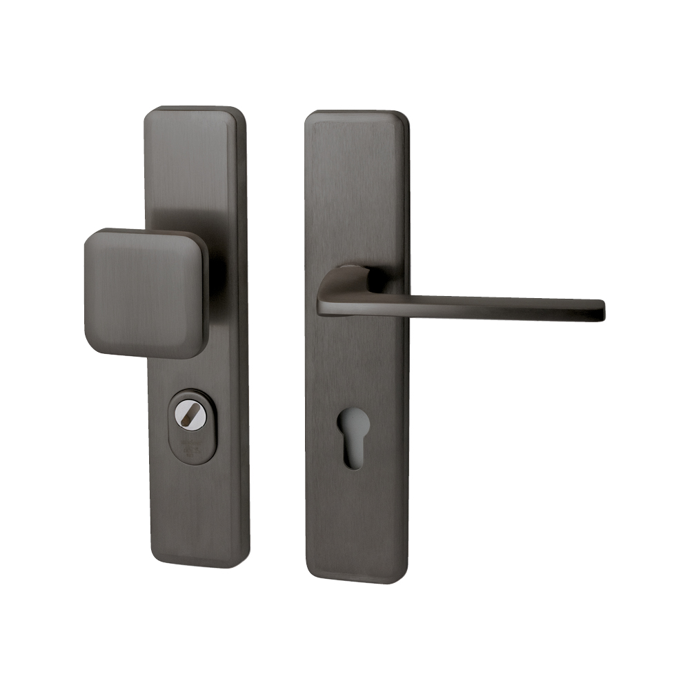 98910729CZR Veiligheidsgarnituur Qbe + Zenith rechts PVD gun metal