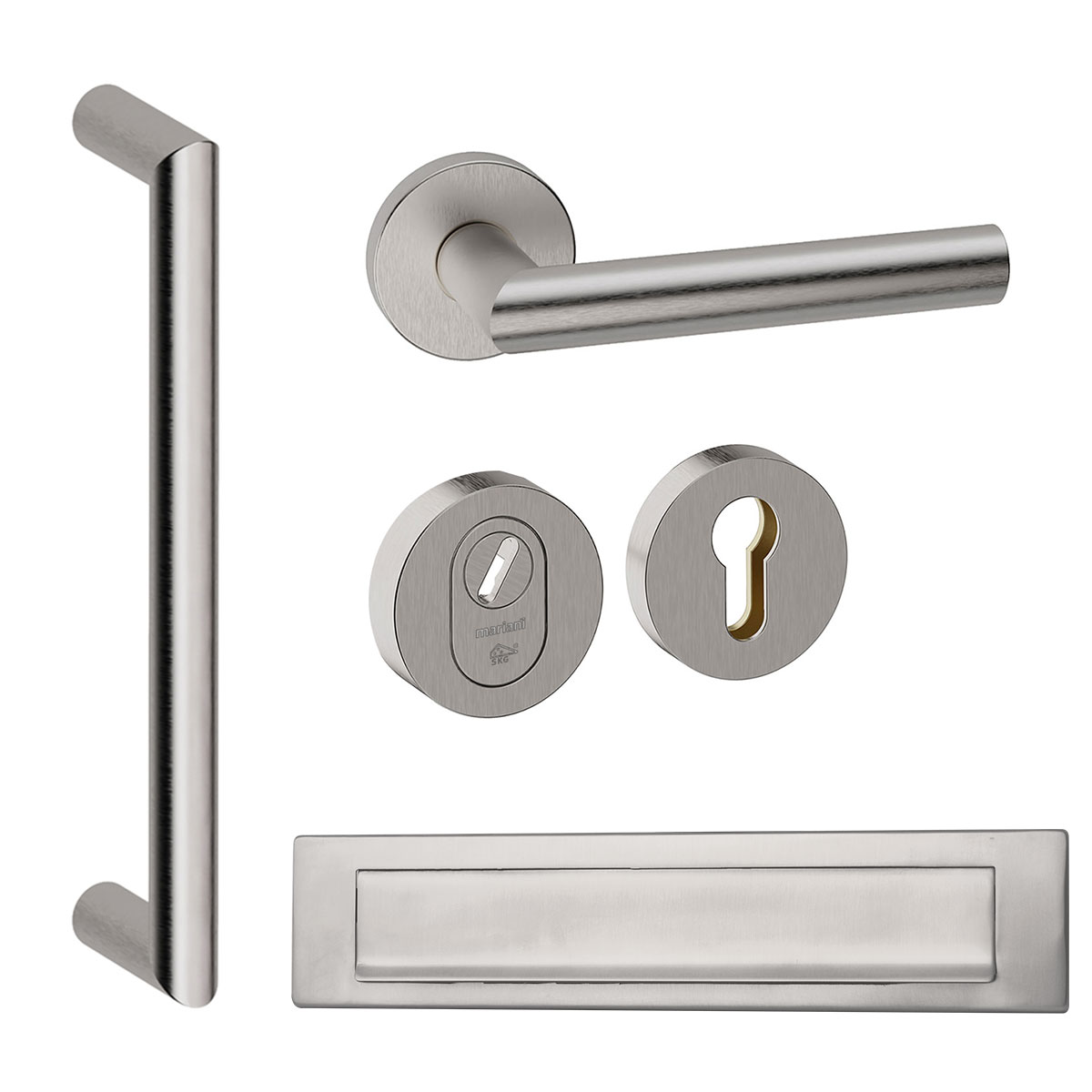 N1900780 VOORDEURSET ROND MET NAIROBI 800 & BRIEFPLAAT INOX