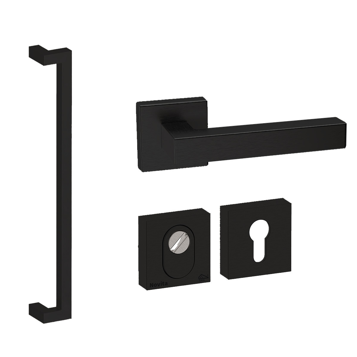 N1902887 VOORDEURSET VIERKANT MET DENVER S 600 PUURZWART