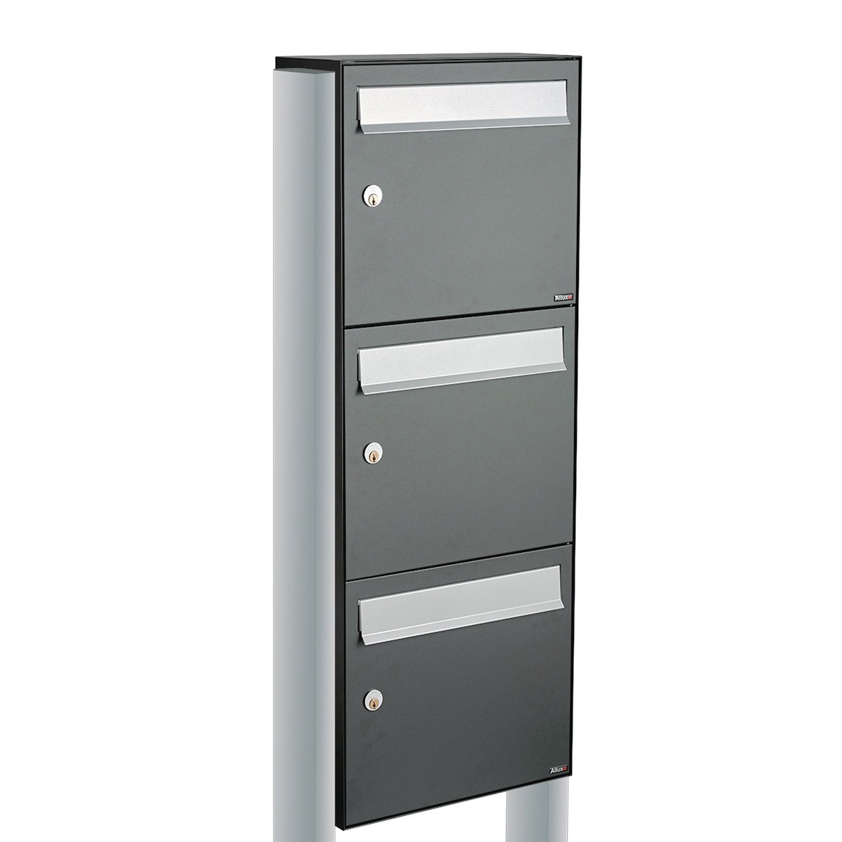 Brievenbus systeem flow Brievenbus Flow 3-hoog op statief antraciet