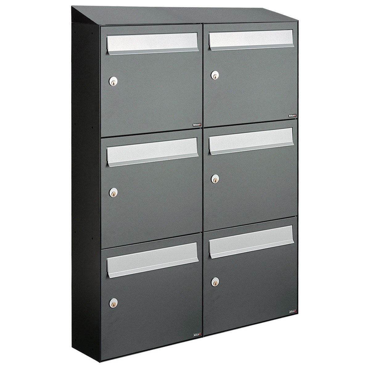 BRIEVENBUSSYSTEEM FLOW Brievenbus Flow 2-breed, 3-hoog met dak antraciet