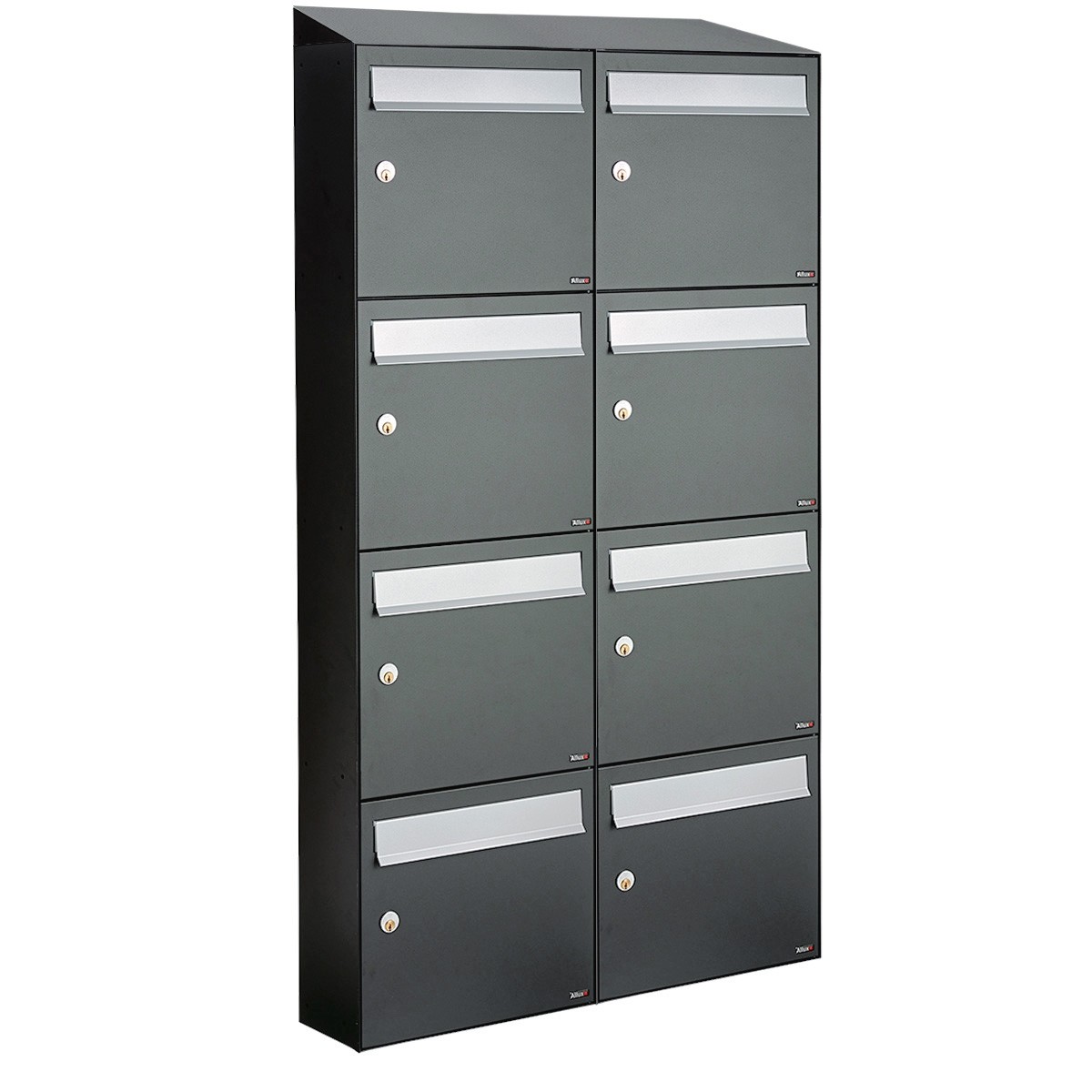 BRIEVENBUSSYSTEEM FLOW Brievenbus Flow 2-breed, 4-hoog met dak antraciet