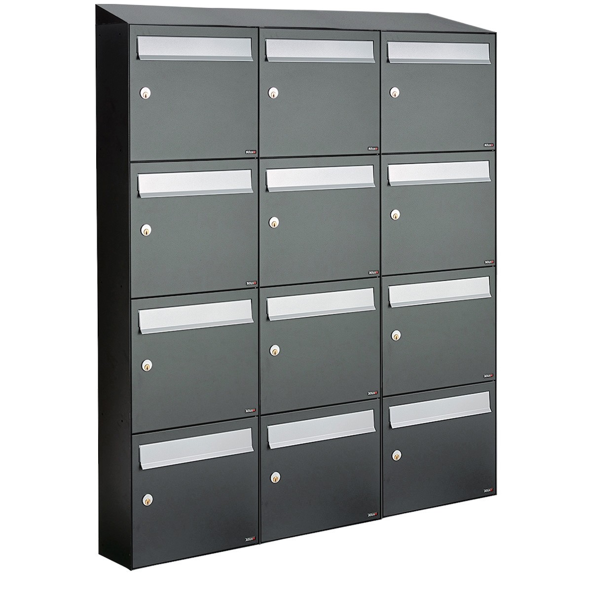 BRIEVENBUSSYSTEEM FLOW Flow 3-breed, 4-hoog met dak antraciet