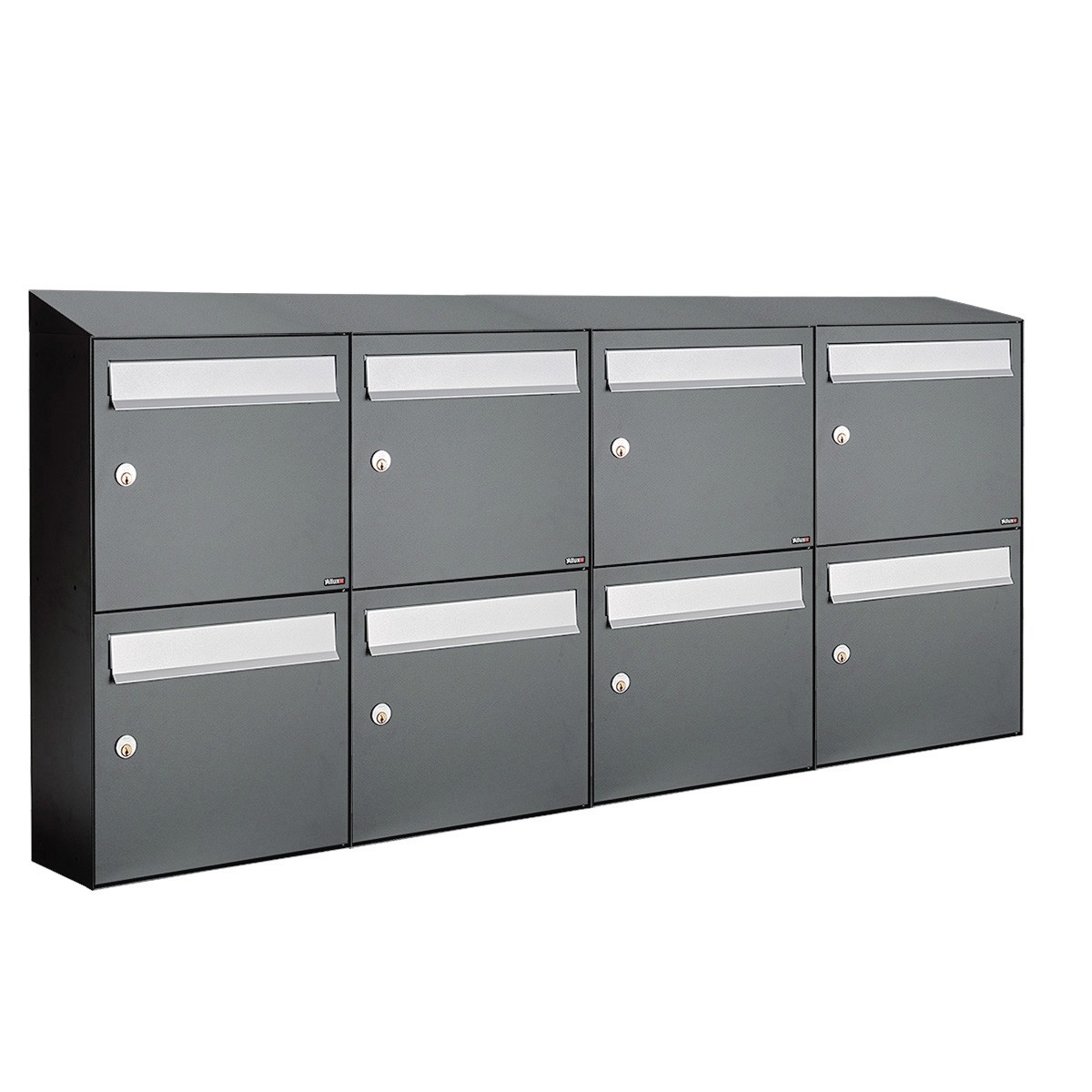 BRIEVENBUSSYSTEEM FLOW Brievenbus Flow 4-breed, 2-hoog met dak antraciet