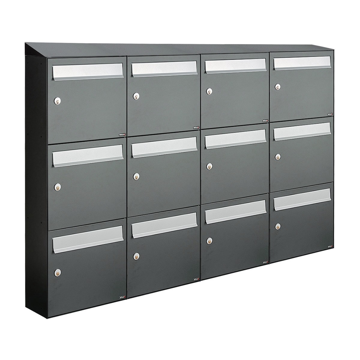 BRIEVENBUSSYSTEEM FLOW Flow 4-breed, 3-hoog met dak antraciet