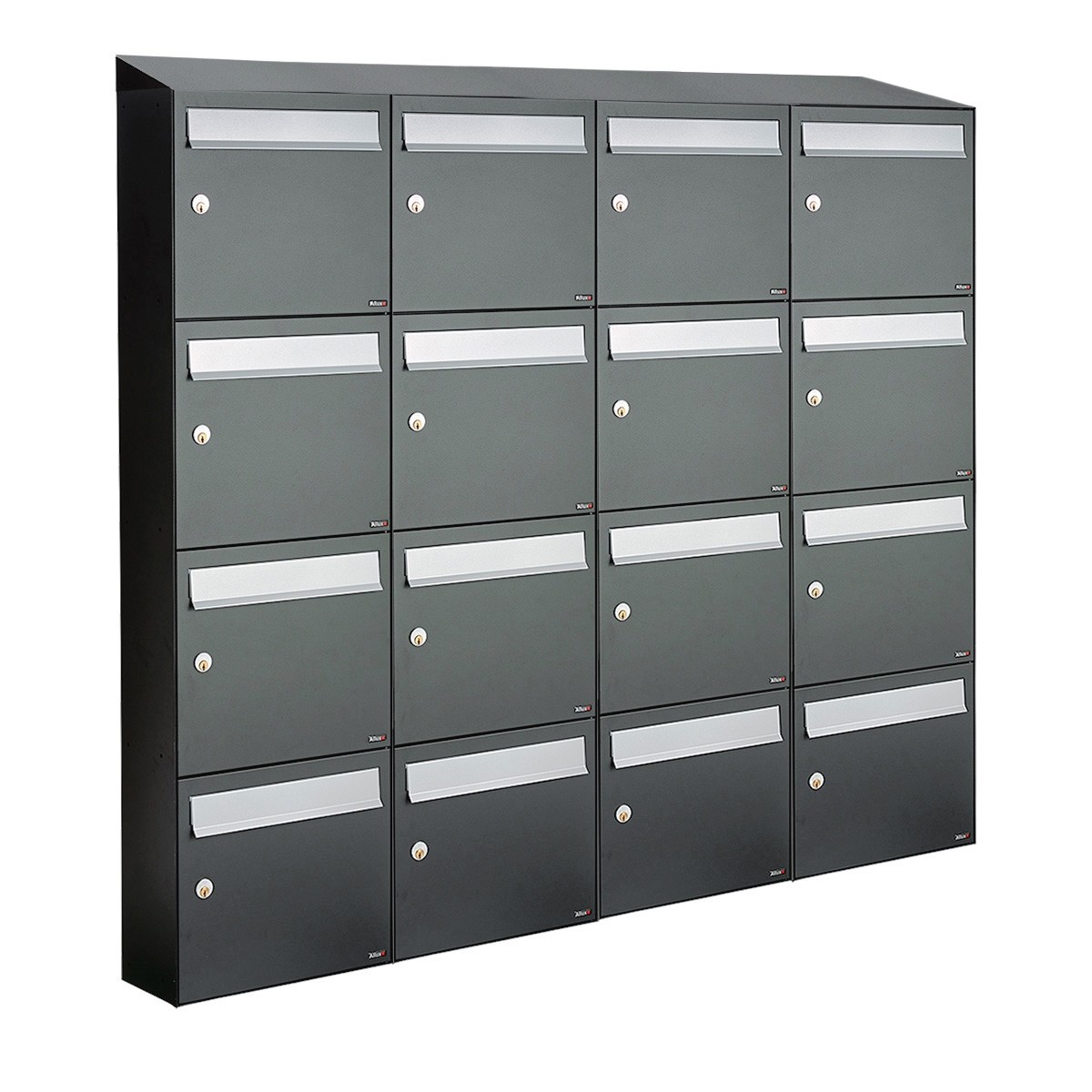 BRIEVENBUSSYSTEEM FLOW Brievenbus Flow 4-breed, 4-hoog met dak antraciet