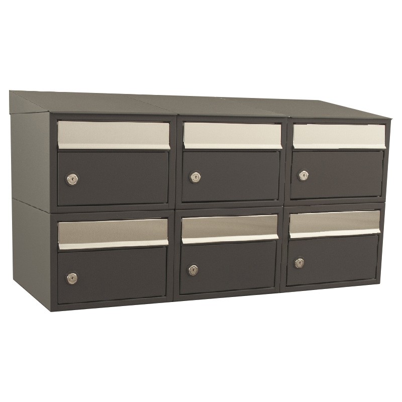 40215065_3x2d.jpg Brievenbus Brick 3-breed, 2-hoog met dak antraciet